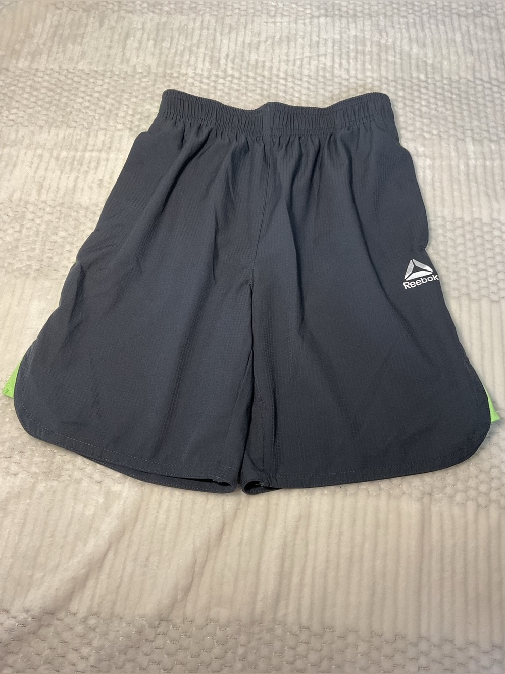 Reebok Kids Navy Rain Jacket with Lime Accents size 8